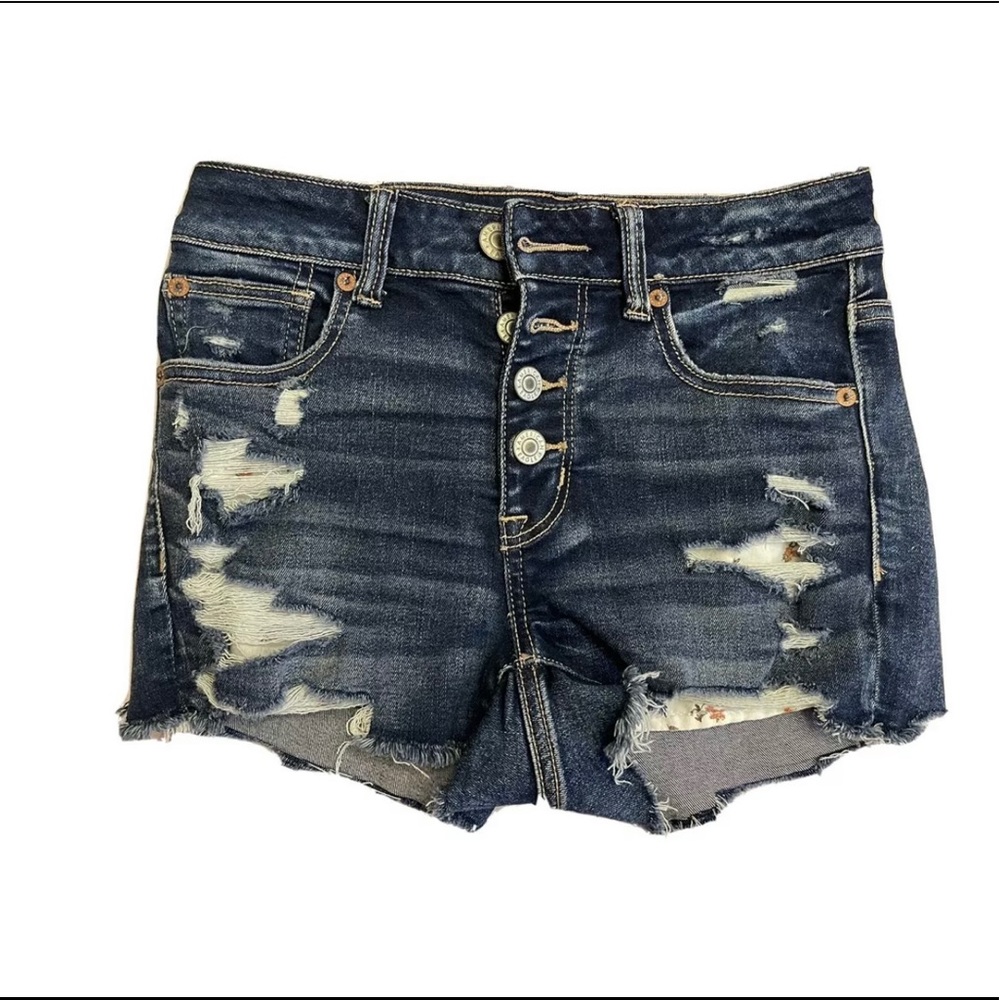 American Eagle High Rise Shortie Size 2 Denim Shorts